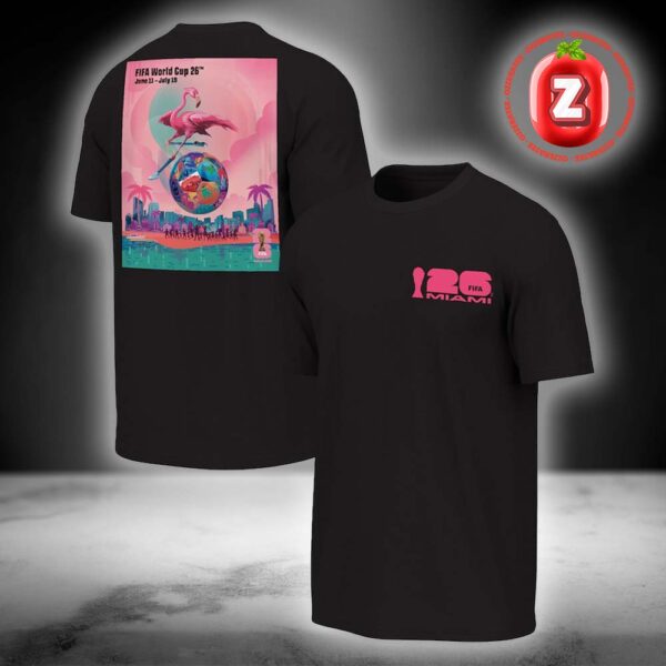 2026 FIFA World Cup Outerstuff Miami Host City Poster Graphic Two Sides Unisex T-Shirt