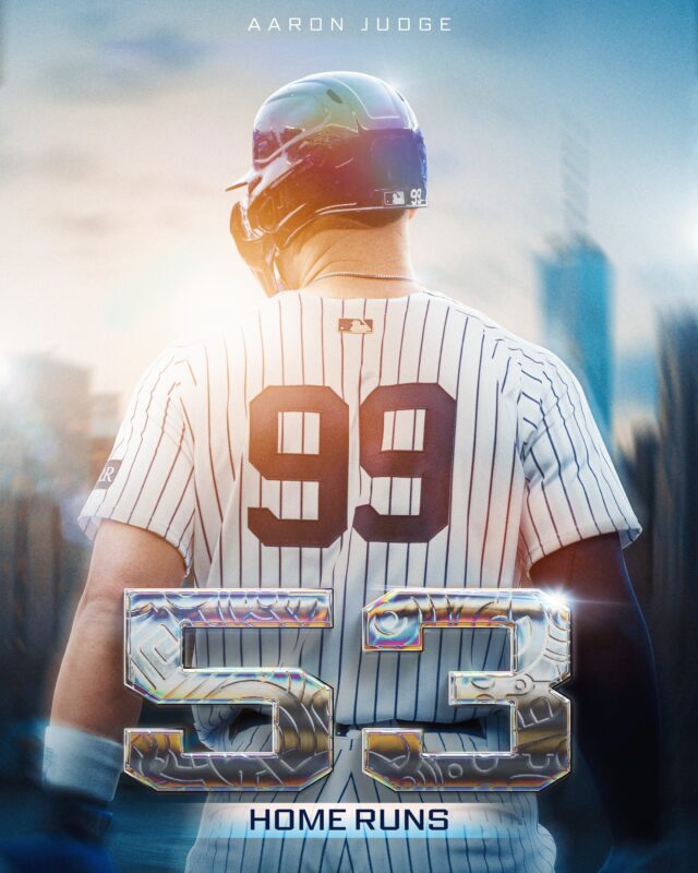 Aaron Judge New York Yankees 53 Home Runs MLB Baseball 2025 Cinematic Spotlight Artwork