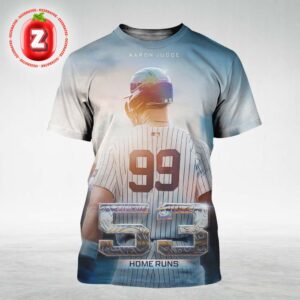 Aaron Judge New York Yankees 53 Home Runs MLB Baseball 2025 Cinematic Spotlight Artwork All Over Print Shirt