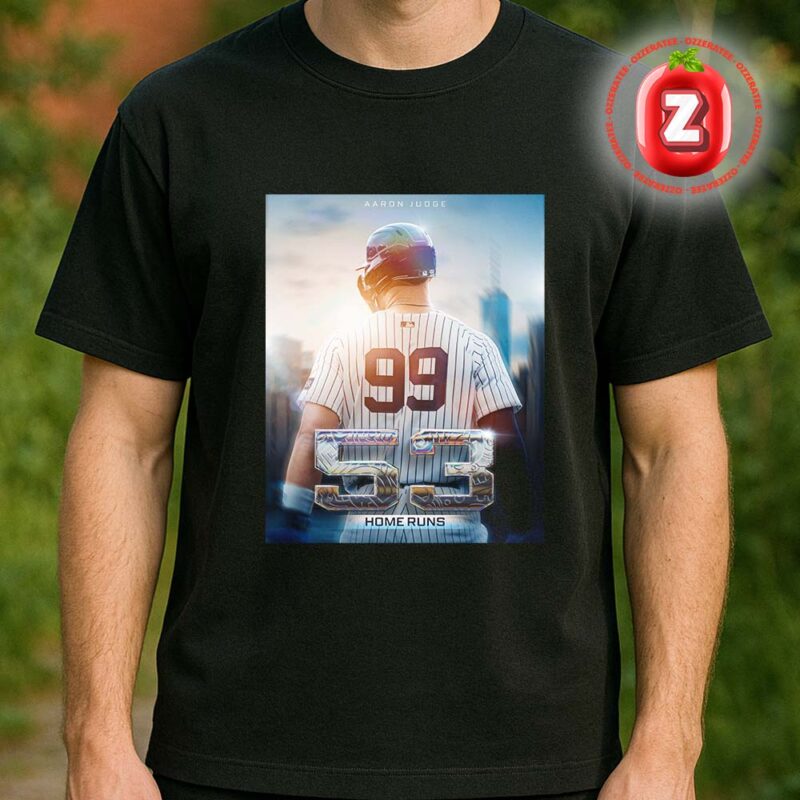 Aaron Judge New York Yankees 53 Home Runs MLB Baseball 2025 Cinematic Spotlight Artwork Unisex T Shirt