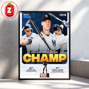 Aaron Judge New York Yankees At American League On 2025 Batting Champion MLB Baseball Home Decor Poster Canvas