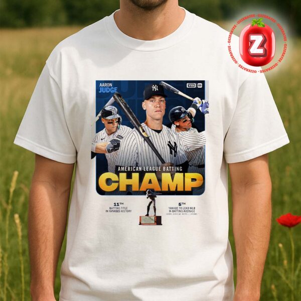 Aaron Judge New York Yankees At American League On 2025 Batting Champion MLB Baseball Unisex T-Shirt