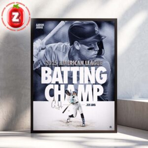 Aaron Judge New York Yankees At American League On 2025 Batting Champion MLB Baseball Vintage Spotlight Artwork Home Decor Poster Canvas