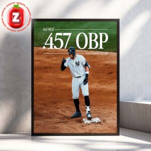 Aaron Judge Yankees .457 OBP MLB 2025 On Base King Baseball Excellence Home Decor Poster Canvas