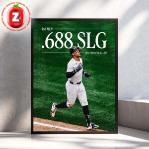 Aaron Judge Yankees .688 SLG Power Leader MLB 2025 Slugging Dominance Home Decor Poster Canvas