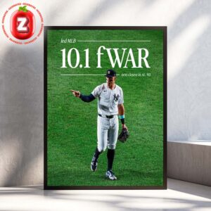 Aaron Judge Yankees 10.1 WAR MLB 2025 All Around Superstar Baseball Impact Home Decor Poster Canvas