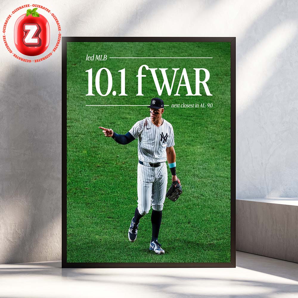Aaron Judge Yankees 10.1 WAR MLB 2025 All Around Superstar Baseball Impact Home Decor Poster Canvas