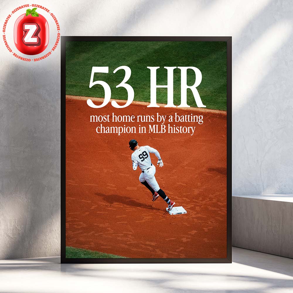 Aaron Judge Yankees 53 Home Runs Batting Champion MLB 2025 Historic Record Home Decor Poster Canvas