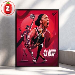 A’ja Wilson Wins Fourth WNBA MVP Award Making History First Ever WNBA 4x MVP Home Decor Poster Canvas