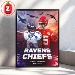 Baltimore Ravens vs Kansas City Chiefs NFL Football Matchup On Sunday September 28 2025 Stormy Artwork Home Decor Poster Canvas