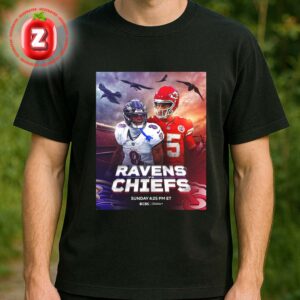 Baltimore Ravens vs Kansas City Chiefs NFL Football Matchup On Sunday September 28 2025 Stormy Artwork Unisex T-Shirt