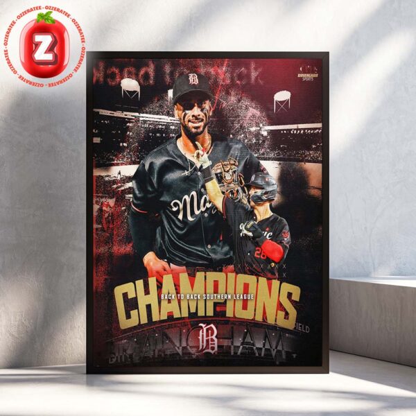 Birmingham Barons Poster At Southern League On 2025 Champions Back To Back Baseball Home Decor Poster Canvas