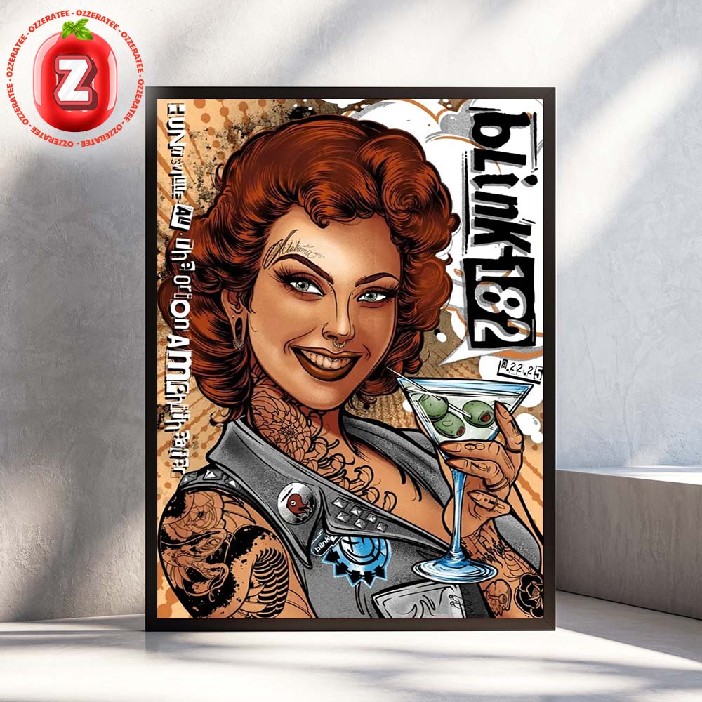 Blink 182 Live Show Poster At Orion Amphitheater In Huntsville On September 22 2025 Home Decor Poster Canvas