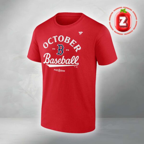 Boston Red Sox Red 2025 MLB Postseason Locker Room Unisex T-Shirt