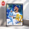 Cal Raleigh Seattle Mariners Home Run Leader MLB Baseball 2025 Ocean Wave Home Decor Poster Canvas