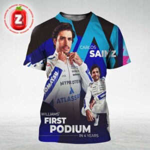 Carlos Sainz Podium Williams Racing Azerbaijan GP 2025 First In 4 Years All Over Print Shirt
