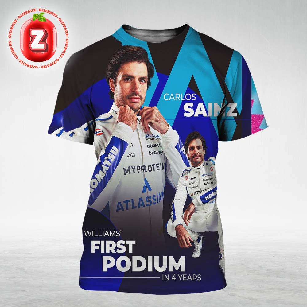 Carlos Sainz Podium Williams Racing Azerbaijan GP 2025 First In 4 Years All Over Print Shirt
