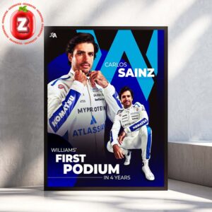 Carlos Sainz Podium Williams Racing Azerbaijan GP 2025 First In 4 Years Home Decor Poster Canvas