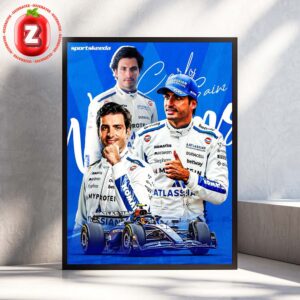 Carlos Sainz Williams Podium Azerbaijan GP 2025 Formula 1 Historic Finish Home Decor Poster Canvas