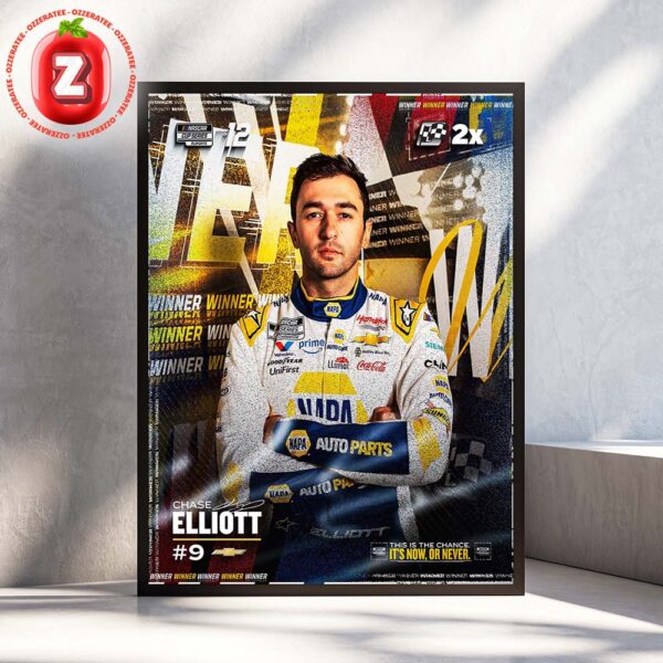 Chase Elliott Chevrolet Racing At NASCAR Cup Series On 2025 Playoffs Motorsport Winner Spotlight Home Decor Poster Canvas