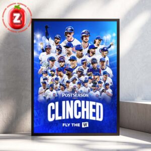 Chicago Cubs Clinched Postseason 2025 MLB Baseball Celebration Team Artwork Home Decor Poster Canvas