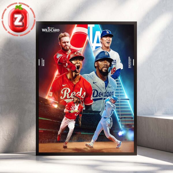 Cincinnati Reds vs Los Angeles Dodgers At Wild Card On 2025 MLB Baseball Postseason Rivalry Home Decor Poster Canvas