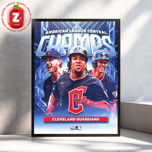 Cleveland Guardians At AL Central On 2025 Division Champions MLB Baseball Fierce Glory Artwork Home Decor Poster Canvas