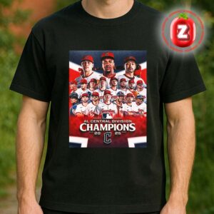 Cleveland Guardians At AL Central On 2025 Division Champions MLB Baseball Historic Team Roster Artwork Unisex T-Shirt