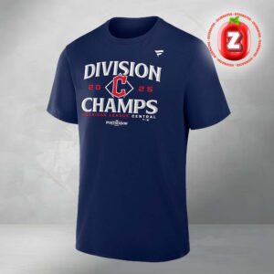 Cleveland Guardians Navy Blue 2025 Division Champions MLB AL Central Locker Room Unisex T-Shirt