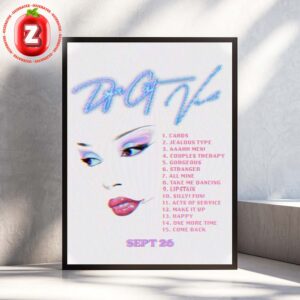 Doja Cat Vie Album Tracklist Release September 26 2025 Home Decor Poster Canvas