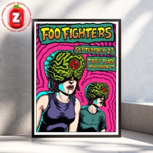 Foo Fighters Concert Poster At Toad’s Place In New Haven CT On September 23 2025 Home Decor Poster Canvas