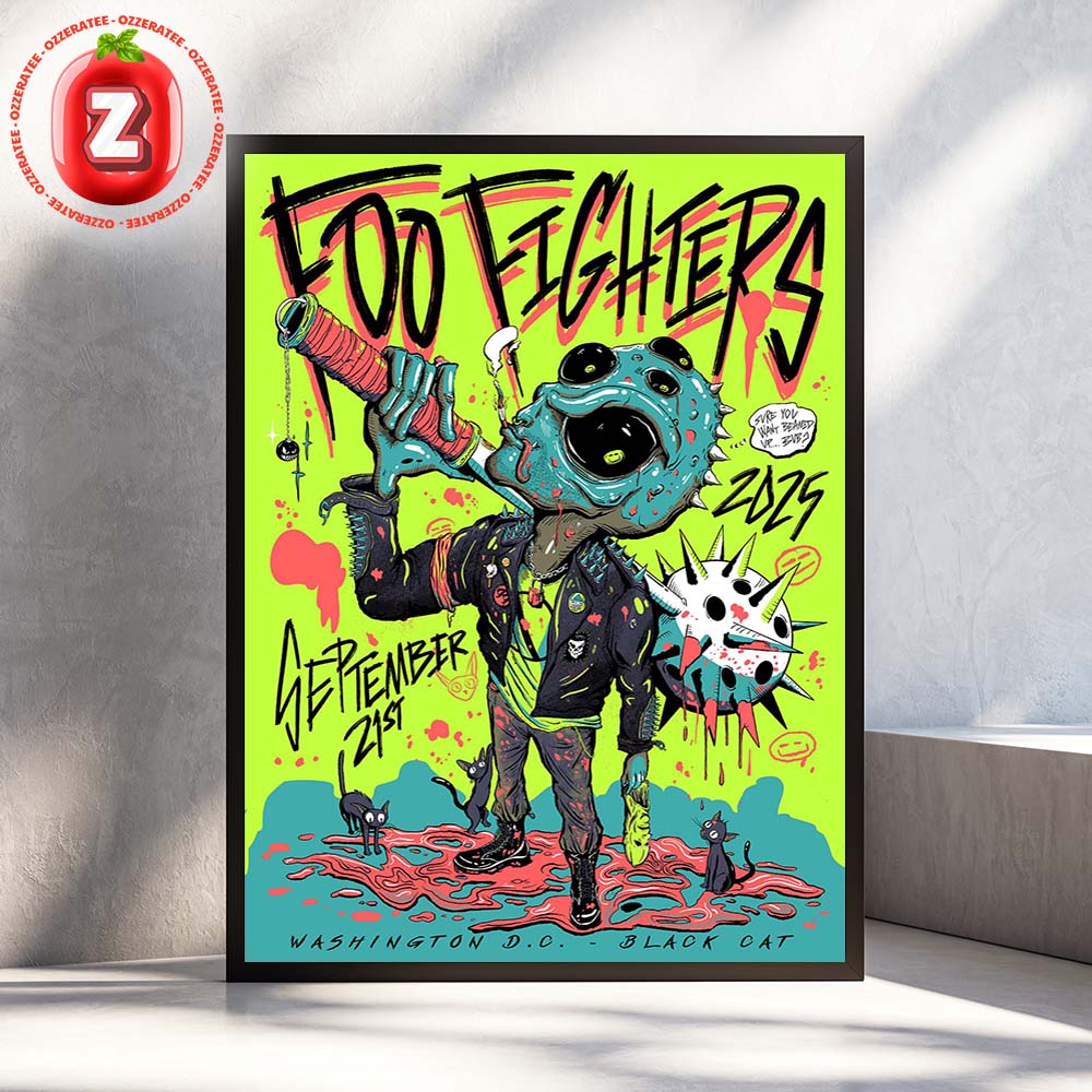 Foo Fighters Live In Washington D.C On September 21 2025 At The Black Cat Home Decor Poster Canvas