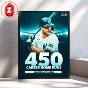 Giancarlo Stanton 450 Career Home Runs New York Yankees Milestone MLB 2025 Home Decor Poster Canvas