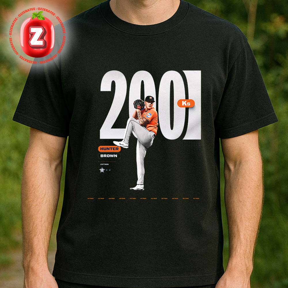 Hunter Brown Houston Astros 200 Strikeouts 2025 Pitching Milestone Highlight Unisex T-Shirt