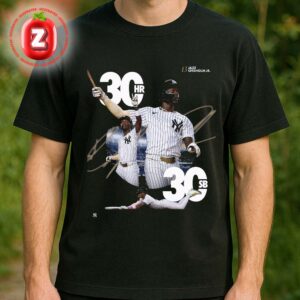 Jazz Chisholm Jr New York Yankees 30 30 Club 2025 Home Runs And Stolen Bases Record Unisex T-Shirt