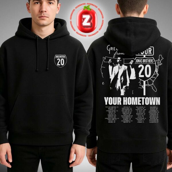 Jonas Brothers Greeting’s From Your Hometown Tour 2025 Two Sides Unisex Hoodie