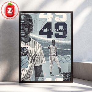 Jose Caballero New York Yankees Stolen Base Leader MLB Baseball 2025 Vintage Grit Home Decor Poster Canvas