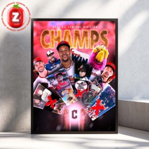 Jose Ramirez Cleveland Guardians At AL Central On 2025 Division Champions MLB Baseball Celebration Power Artwork Home Decor Poster Canvas