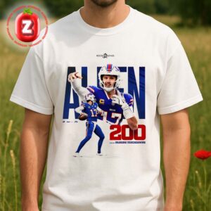Josh Allen Buffalo Bills Celebrates 200 Career Passing Touchdowns In NFL Football 2025 Unisex T-Shirt