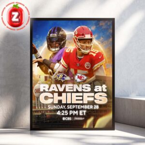 Kansas City Chiefs Rivalry vs Baltimore Ravens NFL Football September 28 2025 Electric Stadium Artwork Home Decor Poster Canvas