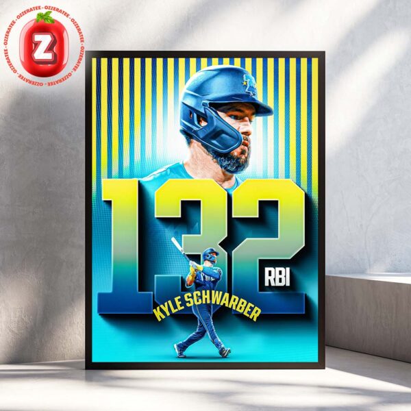 Kyle Schwarber Philadelphia Phillies RBI Leader MLB Baseball 2025 Power Impact Home Decor Poster Canvas