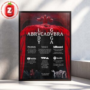 Lady Gaga Poster Abracadabra Grammy Consideration 2025 Music Artwork Home Decor Poster Canvas
