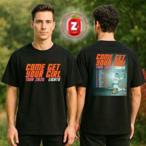 Lights Poster At Midway Music Hall In Edmonton On February 13 2026 Come Get Your Girl Tour Neon Pop Artwork Two Sides Unisex T-Shirt