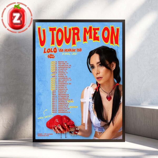 Lolo Music Tour Poster At USA Venues In Multiple Cities On October To November 2025 U Tour Me On Headline Tour Home Decor Poster Canvas