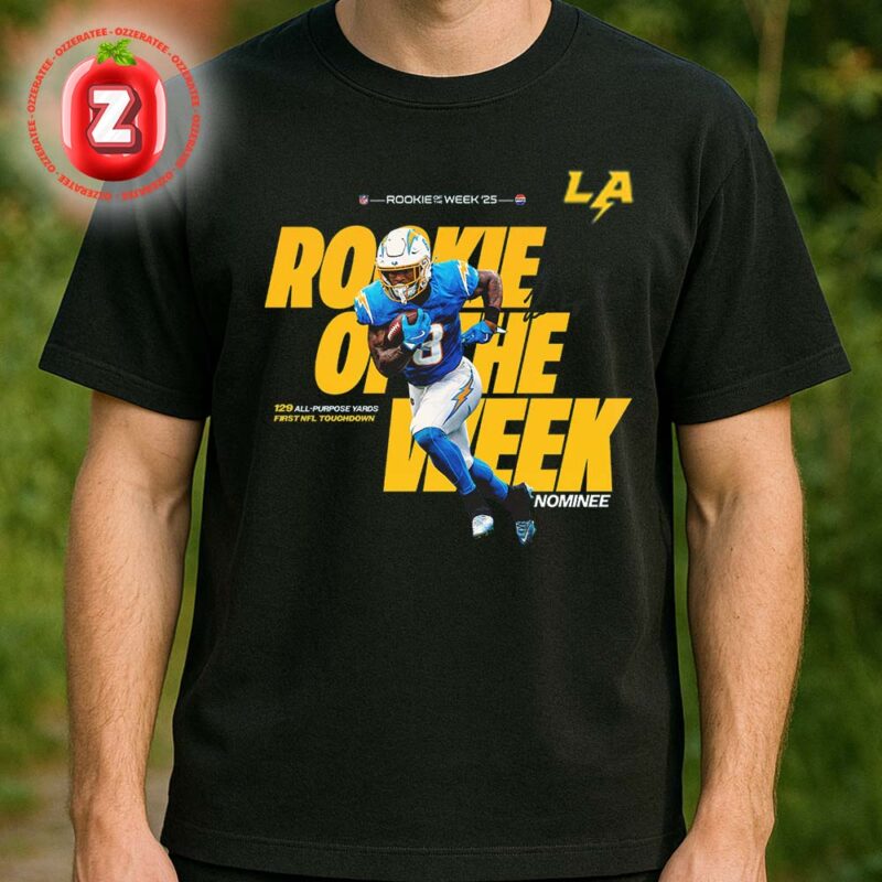 Los Angeles Chargers Hollywood Rookie Of The Week Nominee NFL Football 2025 Poster Dynamic Artwork Unisex T Shirt