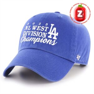 Los Angeles Dodgers 47 Royal 2025 NL West Division Champions Clean Up Adjustable Classic Cap Hat Snapback