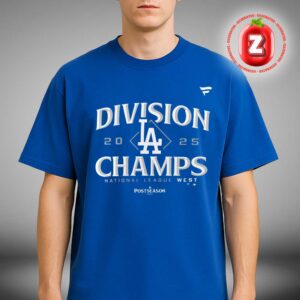 Los Angeles Dodgers Fanatics Royal 2025 NL West Division Champions Locker Room Unisex T-Shirt