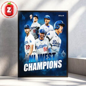 Los Angeles Dodgers NL West Champions MLB Baseball 2025 Dynamic Celebration Artwork Home Decor Poster Canvas