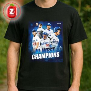 Los Angeles Dodgers NL West Champions MLB Baseball 2025 Dynamic Celebration Artwork Unisex T-Shirt