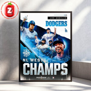 Los Angeles Dodgers NL West Champions MLB Baseball Postseason 2025 Epic Team Celebration Artwork Home Decor Poster Canvas